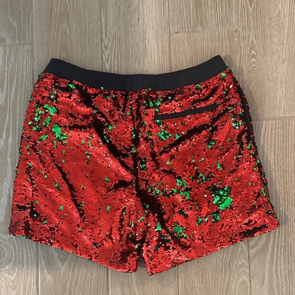 Chubbies Dual Tone Sequin Red and Green Christmas Shorts - Picture 3 of 8